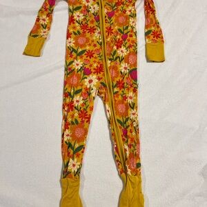 Little Sleepies Floral Kids One Piece in Yellow and Red